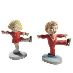 Campbell Kids Souper Skater Figurines By Roman 80s Handpainted Ice Skating